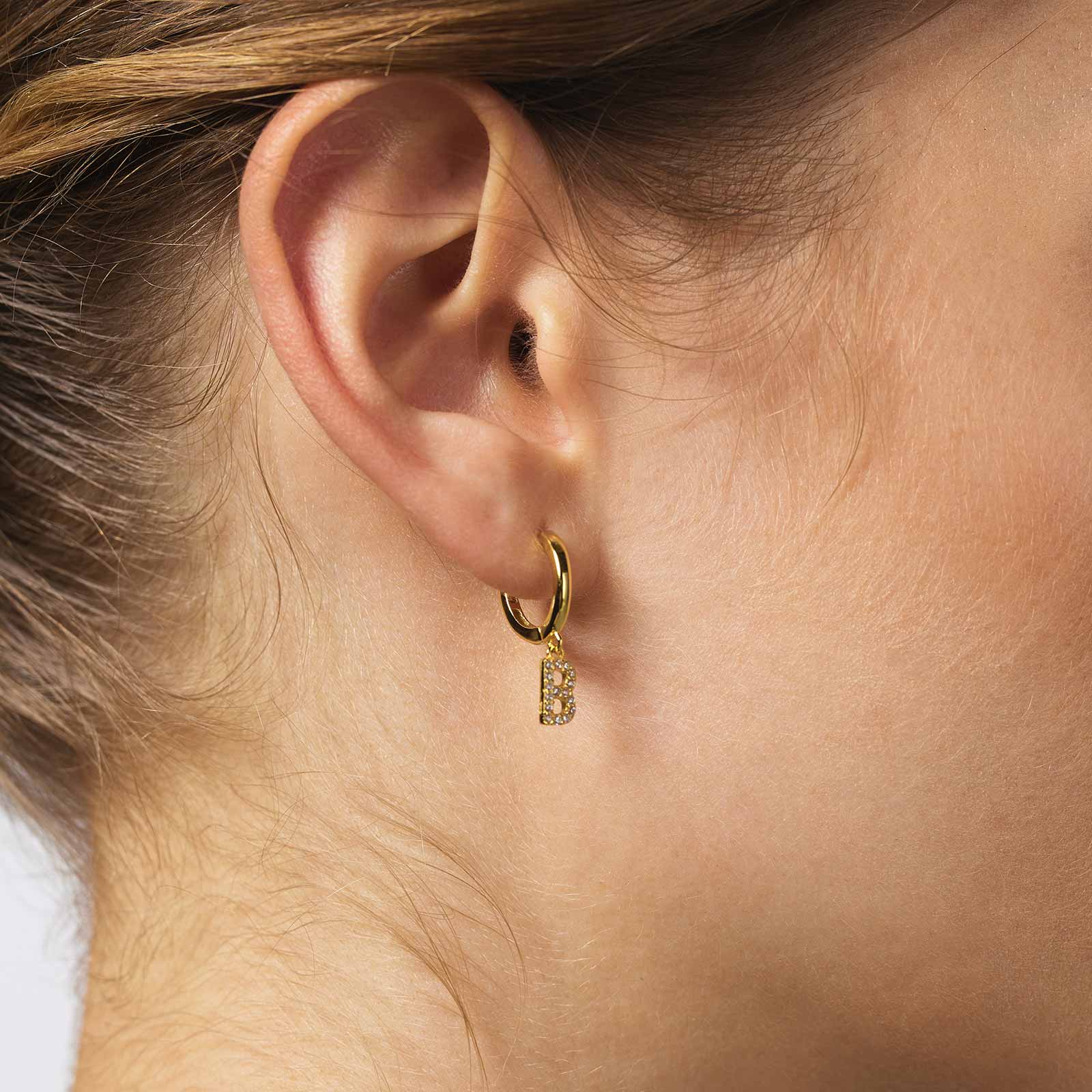 Guldpläterade silverörhängen - hoops B