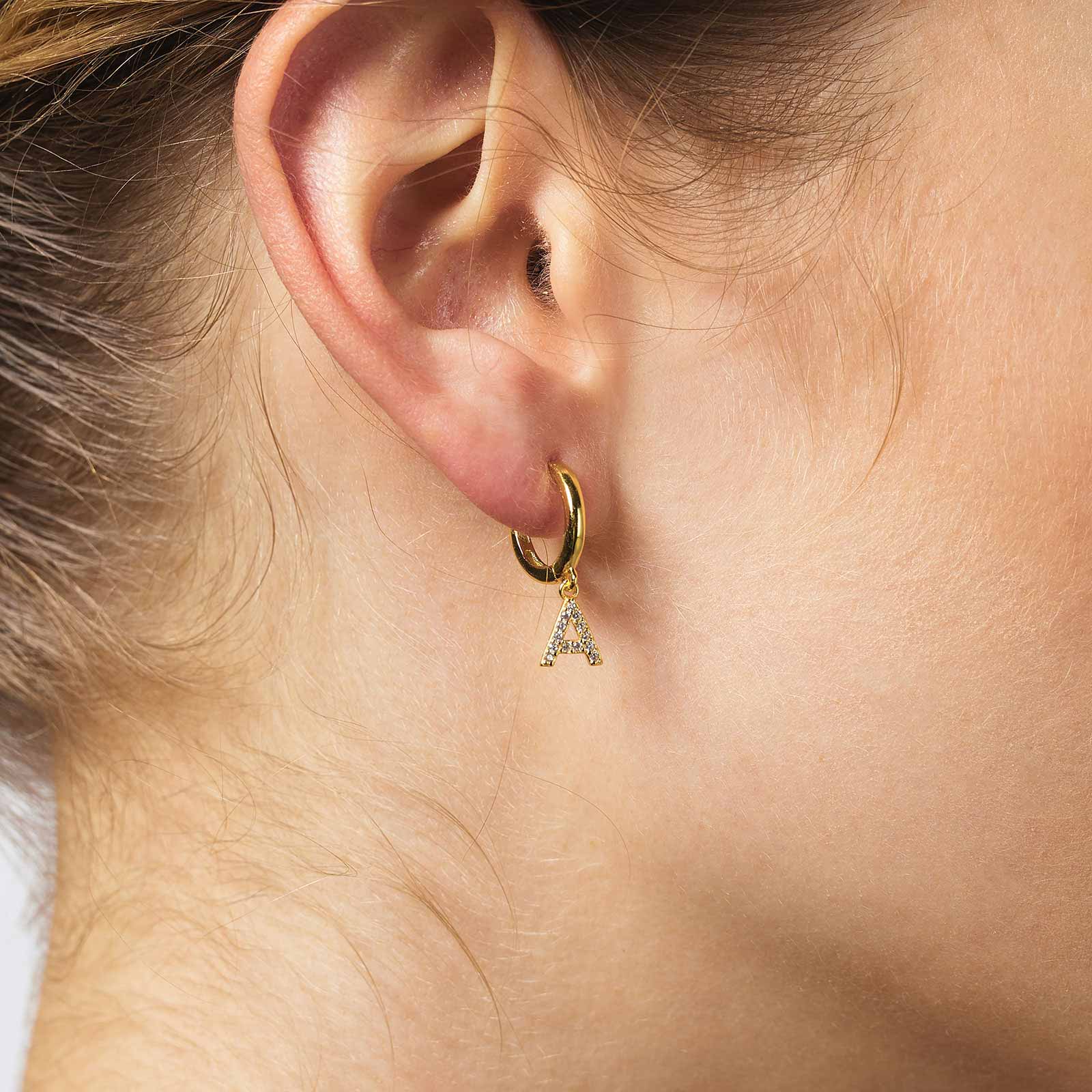 Guldpläterade silverörhängen - hoops A