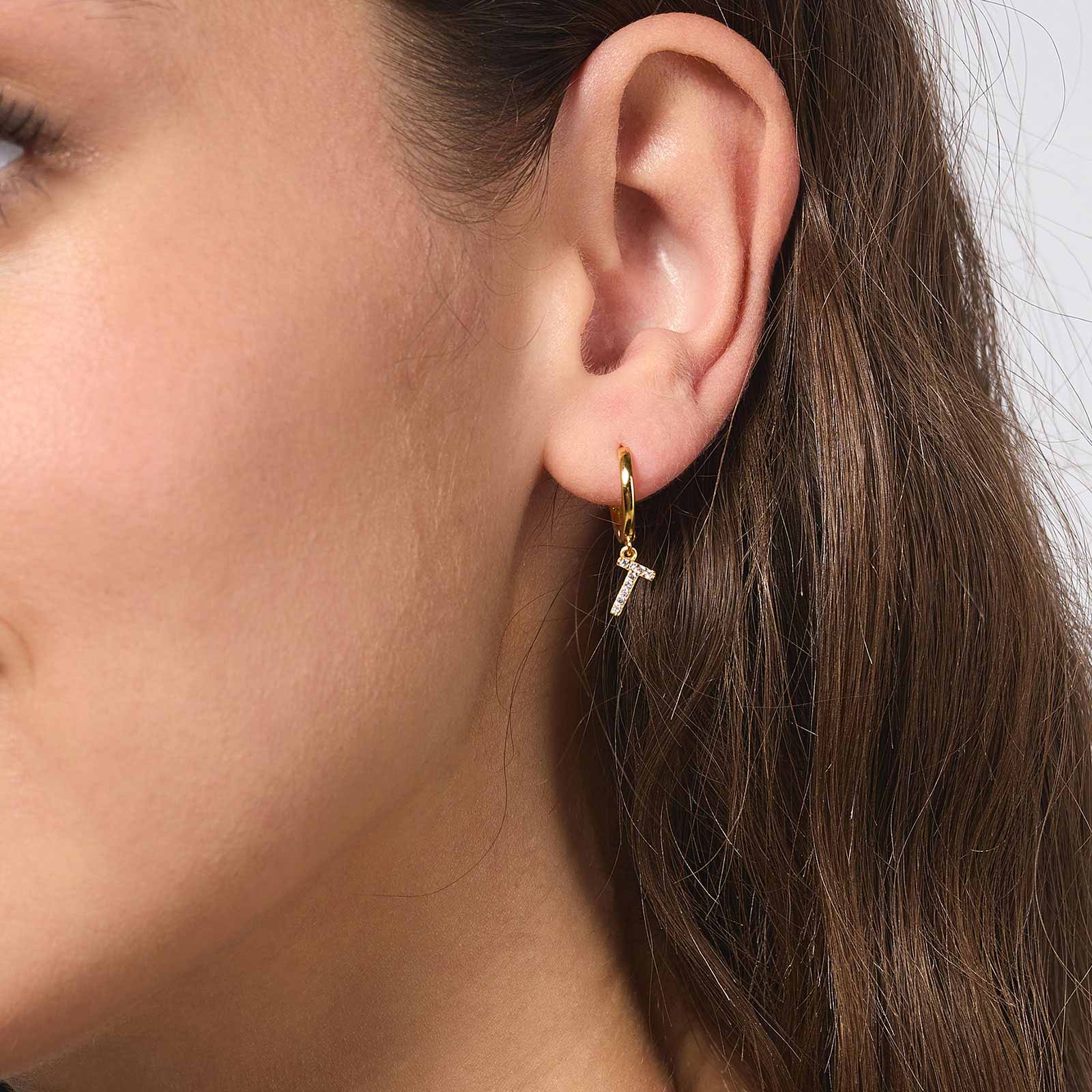 Guldpläterade silverörhängen - hoops T