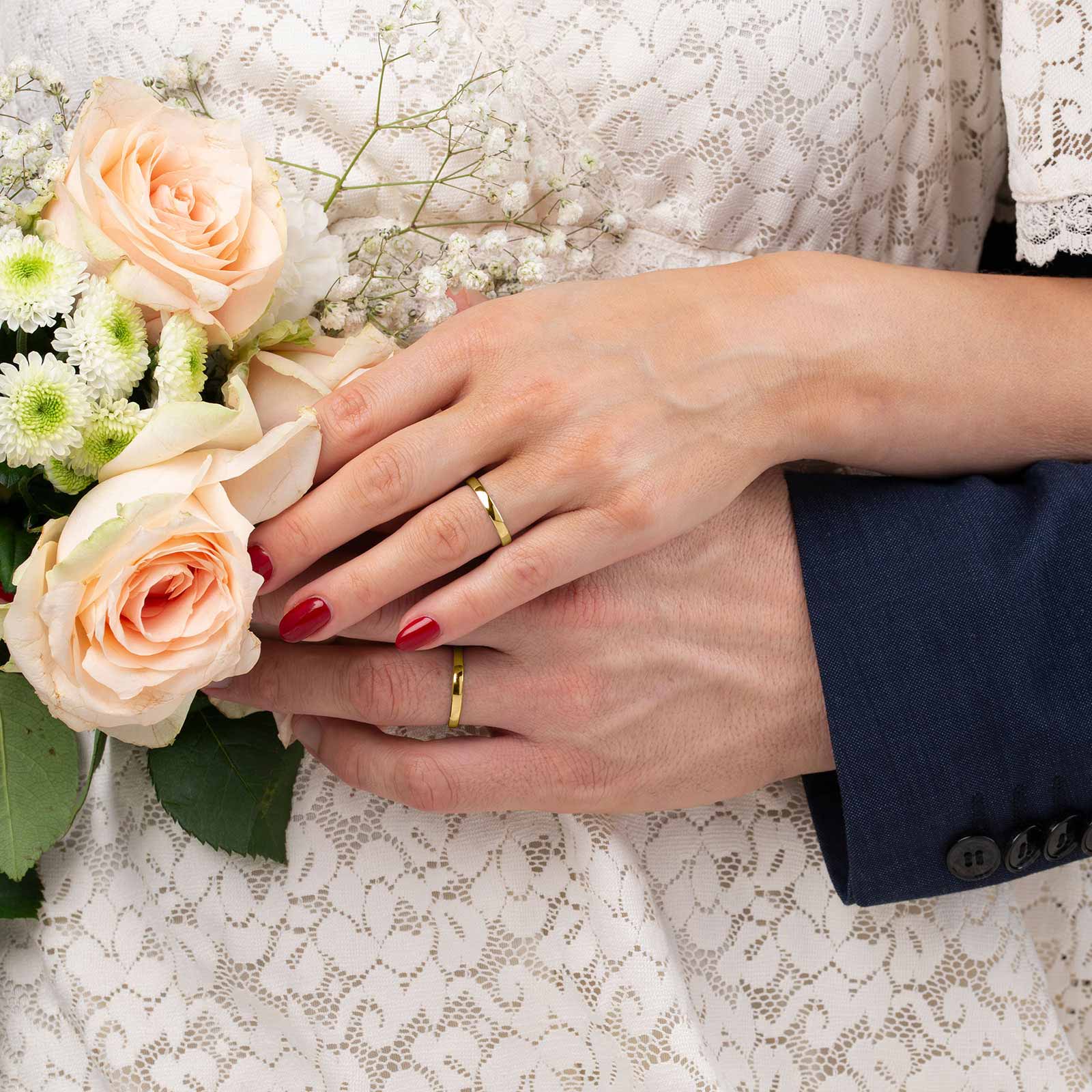 Förlovningsring 18k guld - Rak 3 mm / 1,3 mm