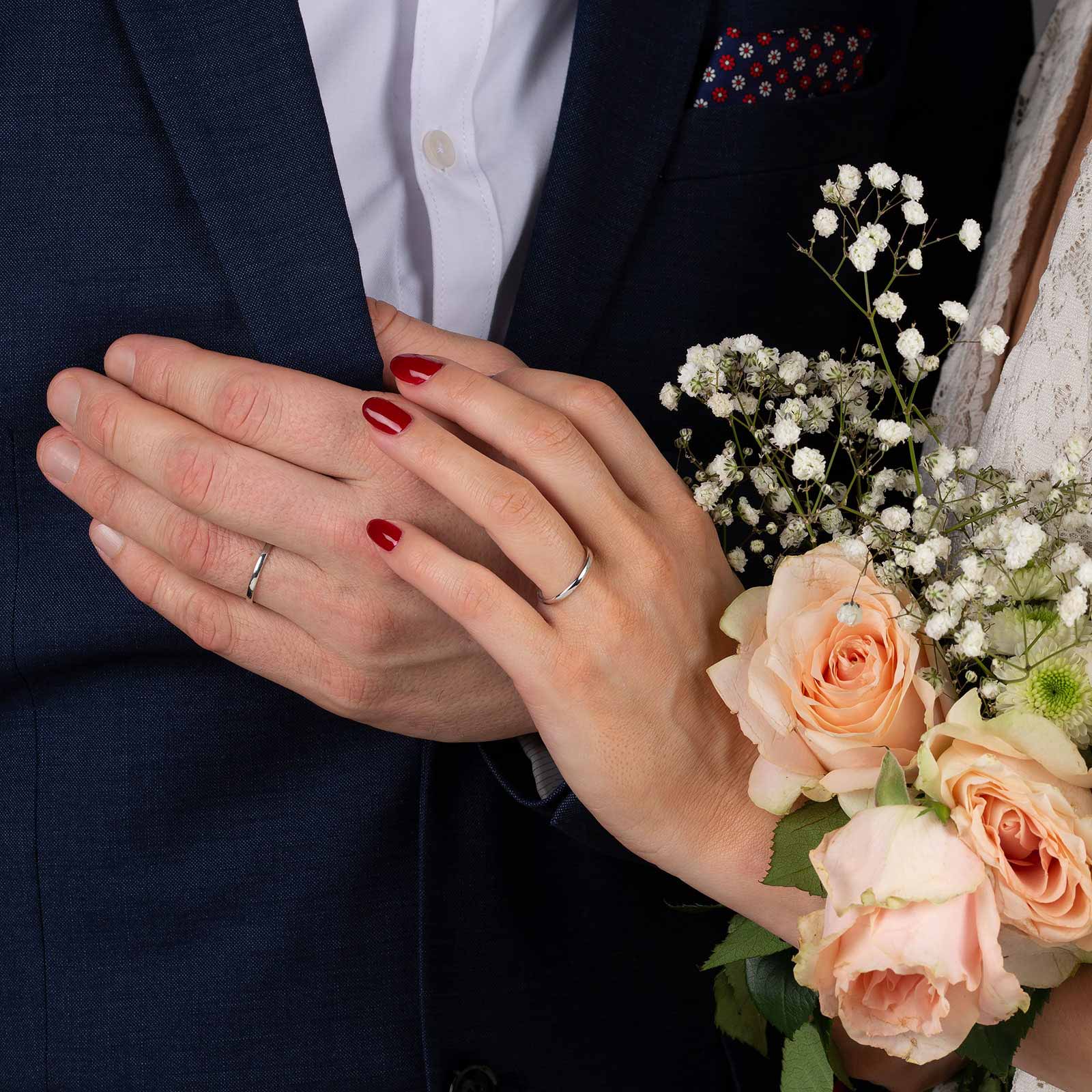 Förlovningsring 18k vitguld - Slät 2 mm / 1,1 mm