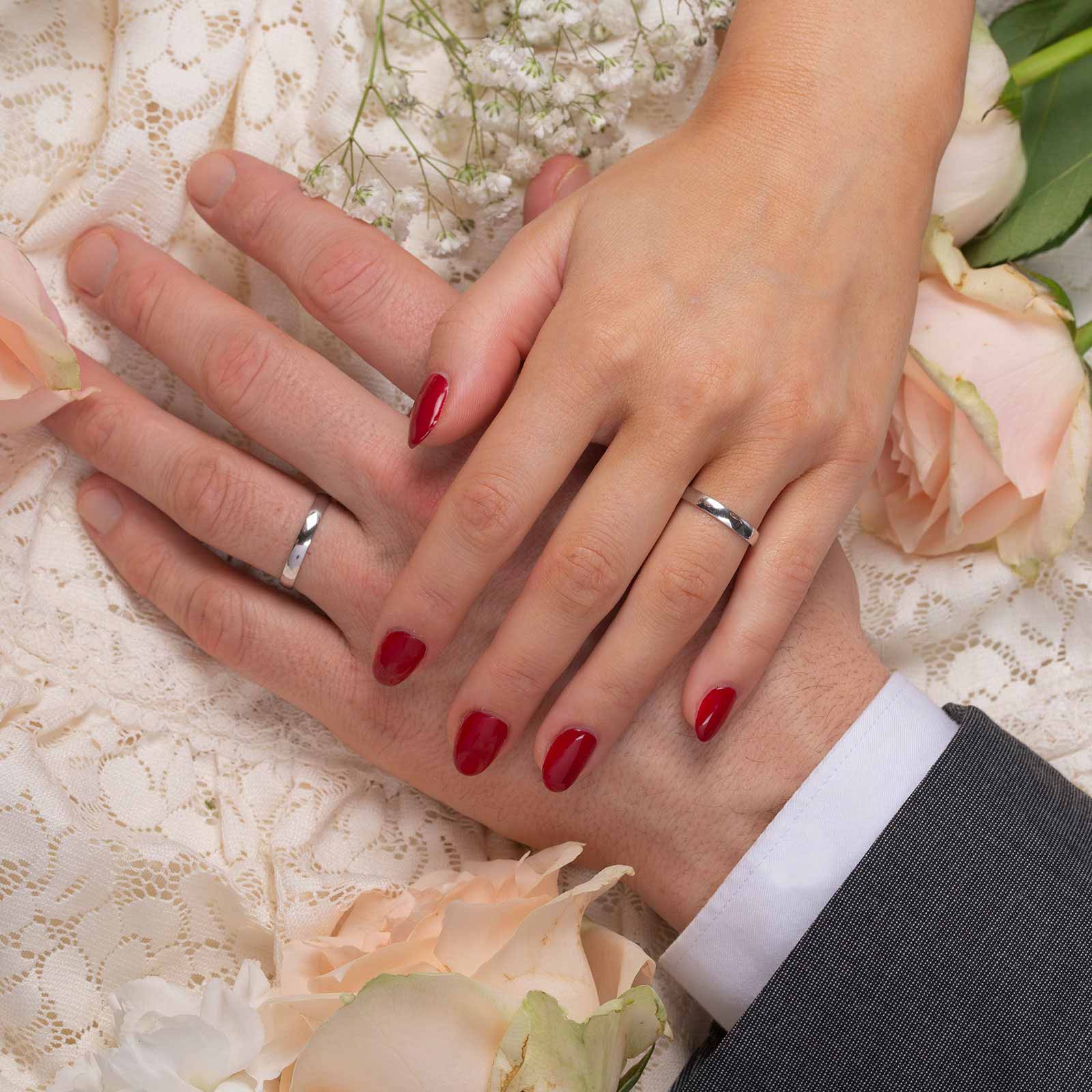 Förlovningsring 18k vitguld - Kupad 3 mm / 1 mm