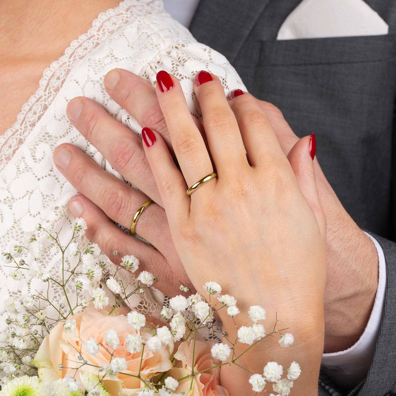 Förlovningsring 18k guld - Kupad 3 mm / 1,3 mm