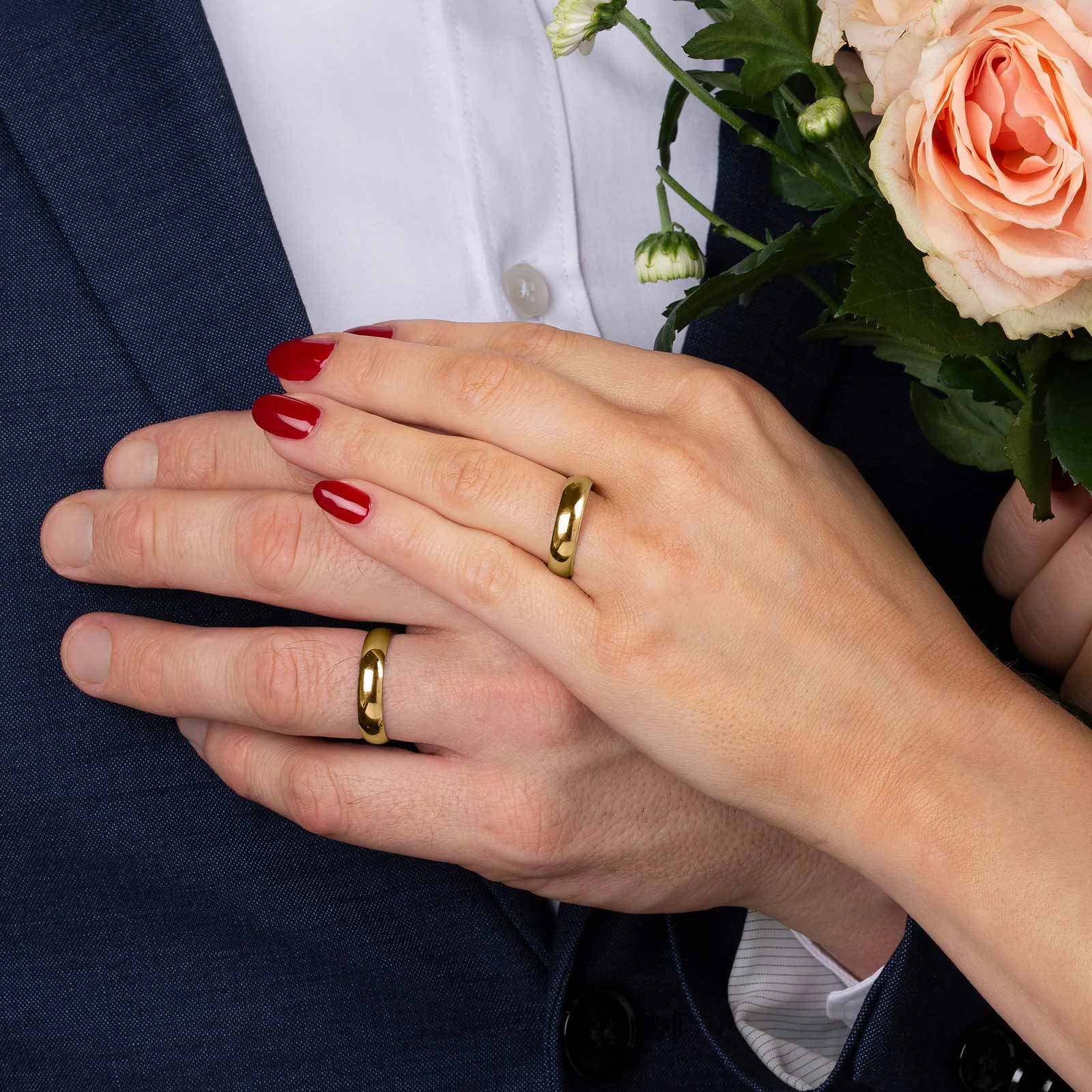 Förlovningsring 18k guld - Kupad 5 mm / 1,5 mm