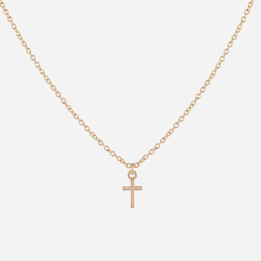 Guldfärgat halsband med kors