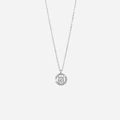 Silverfärgat halsband - cirkelberlock, vita stenar