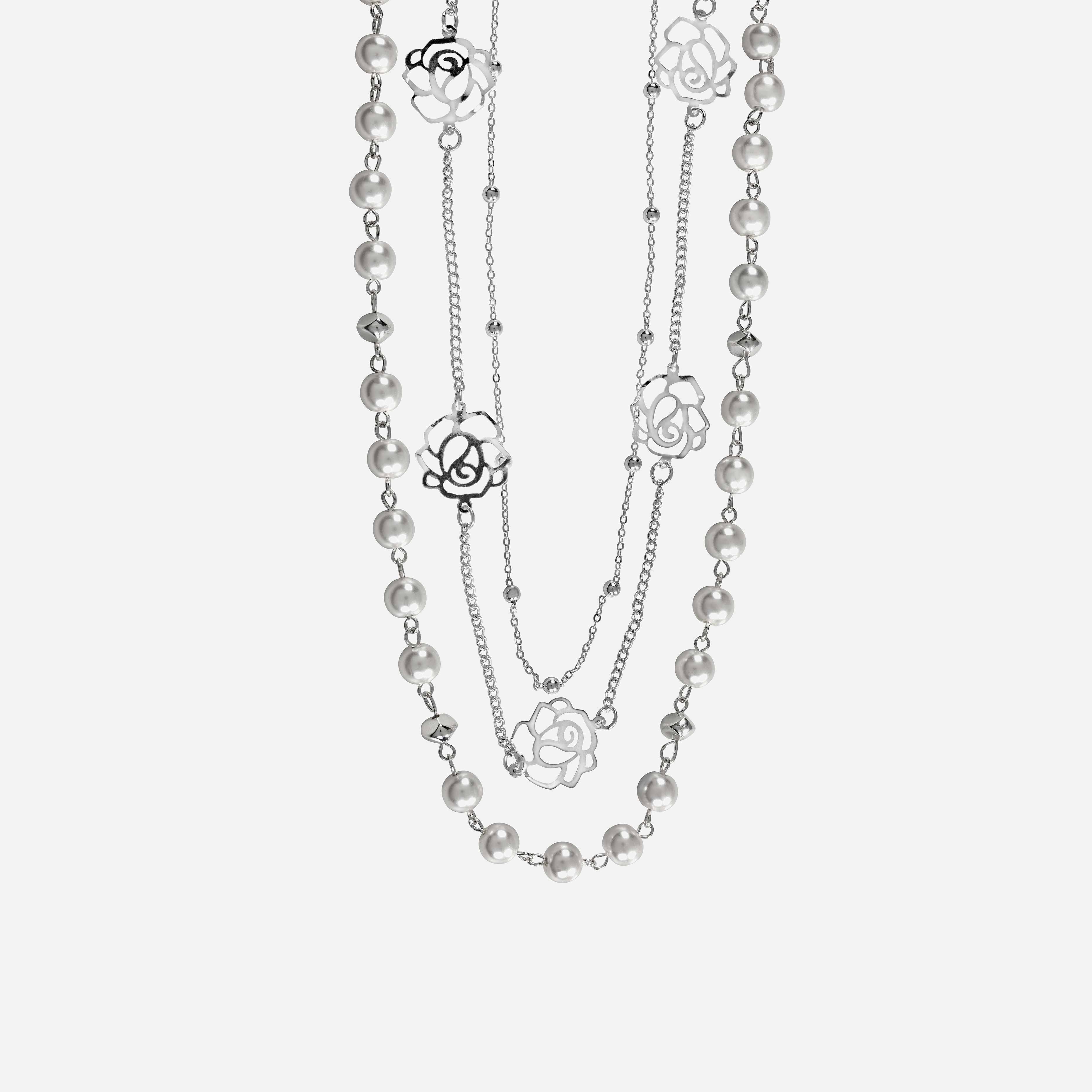 Montini Halsband -pärlor och rosor