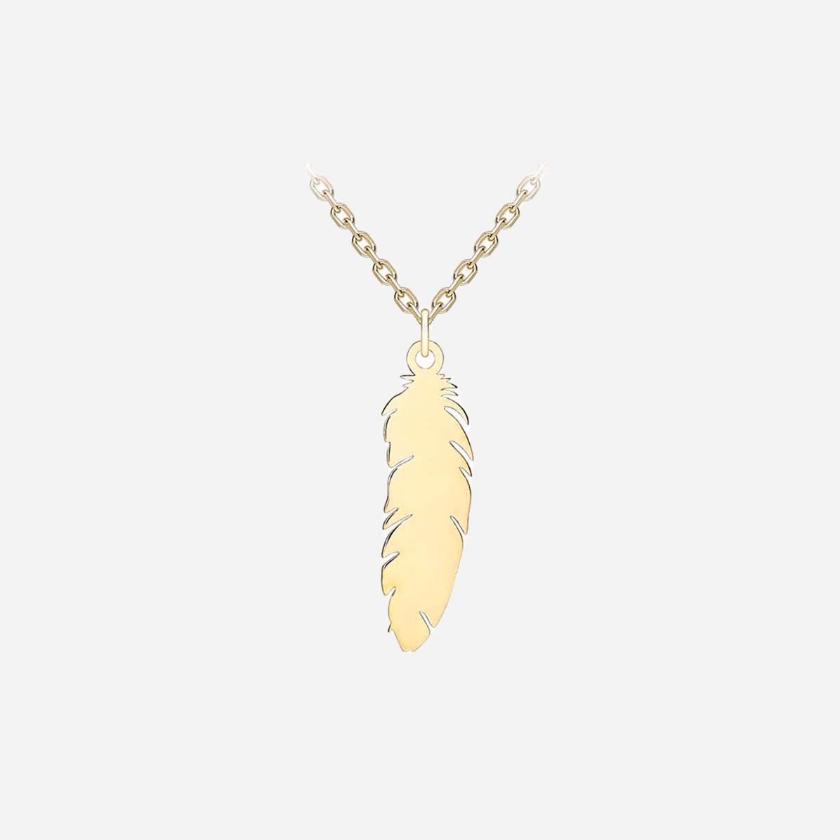 Halsband 9k guld - fjäder 41-46 cm