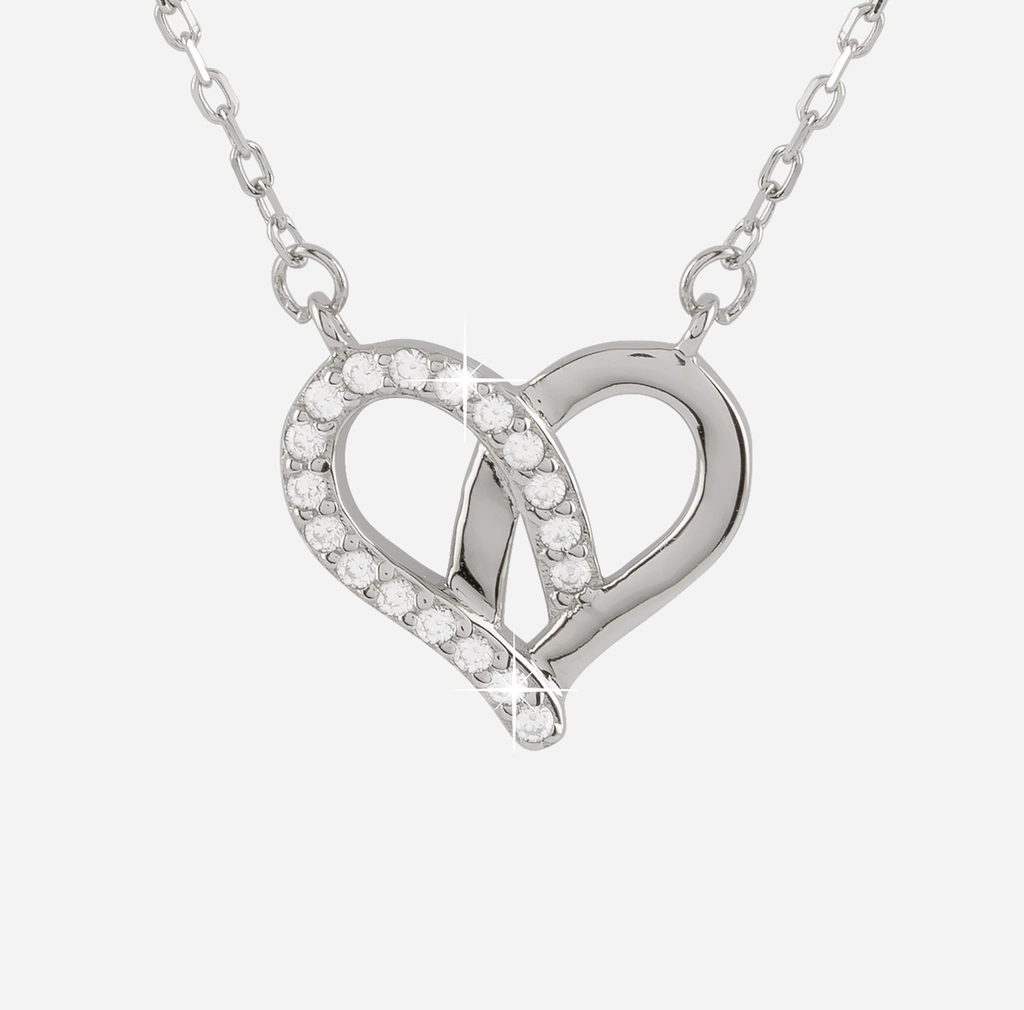 Silverhalsband med hjärtberlock 40+5 cm