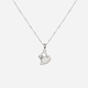 Halsband i äkta silver - hjärta & sten, 40+5 cm