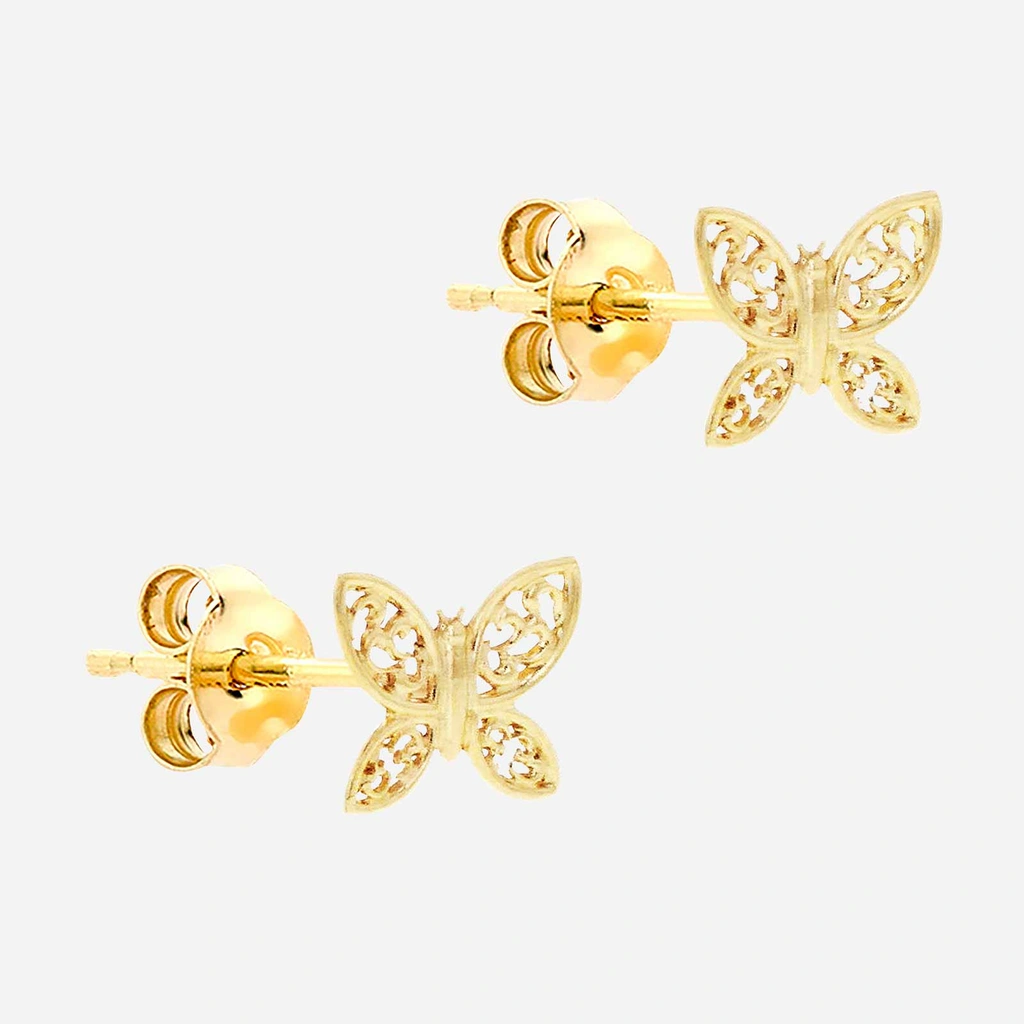 Örhängen för barn 9k guld - fjäril 7x6 mm