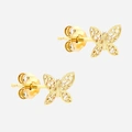 Örhängen för barn 9k guld - fjäril 7x6 mm