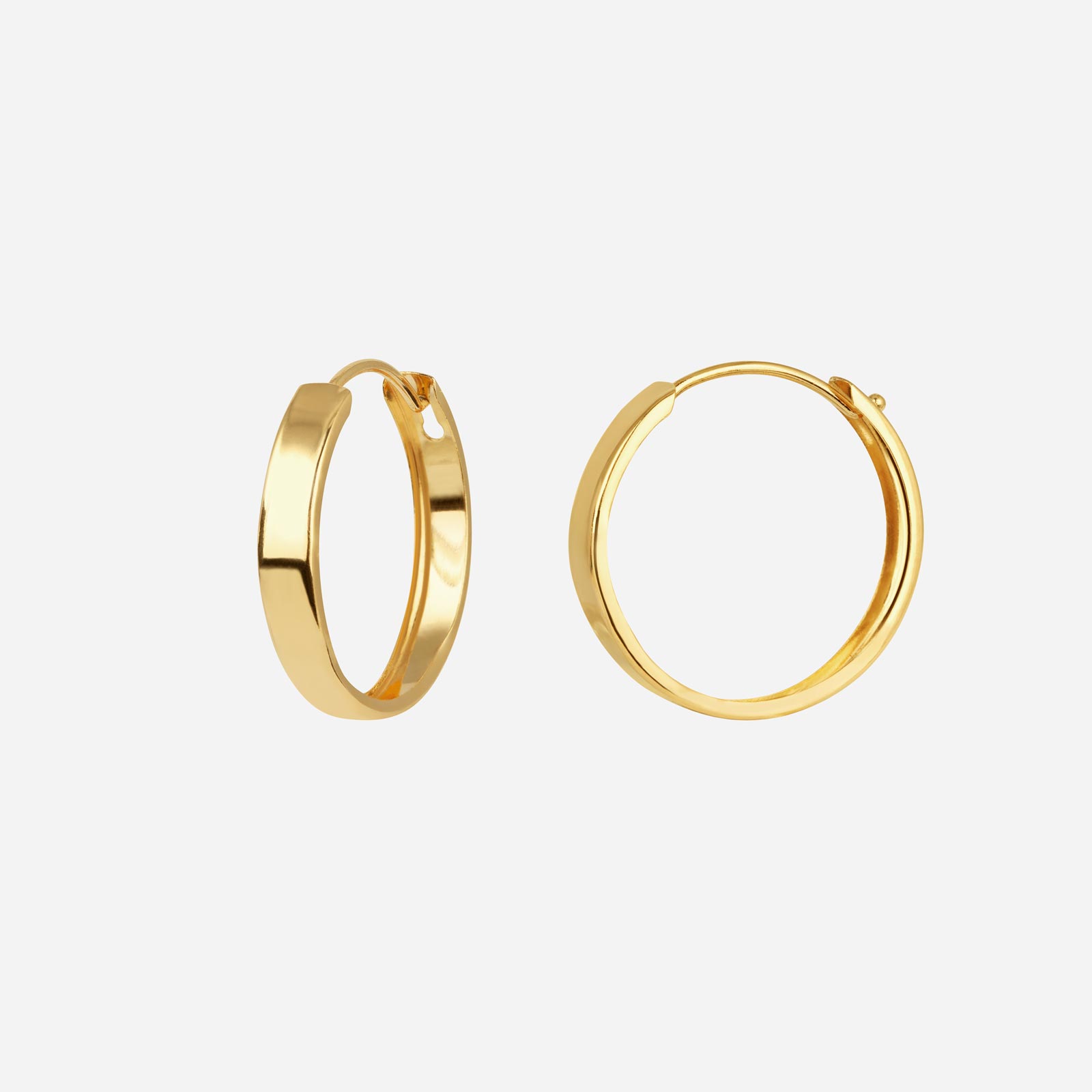 Örhängen 18k guld - raka hoops 18 mm /3 mm