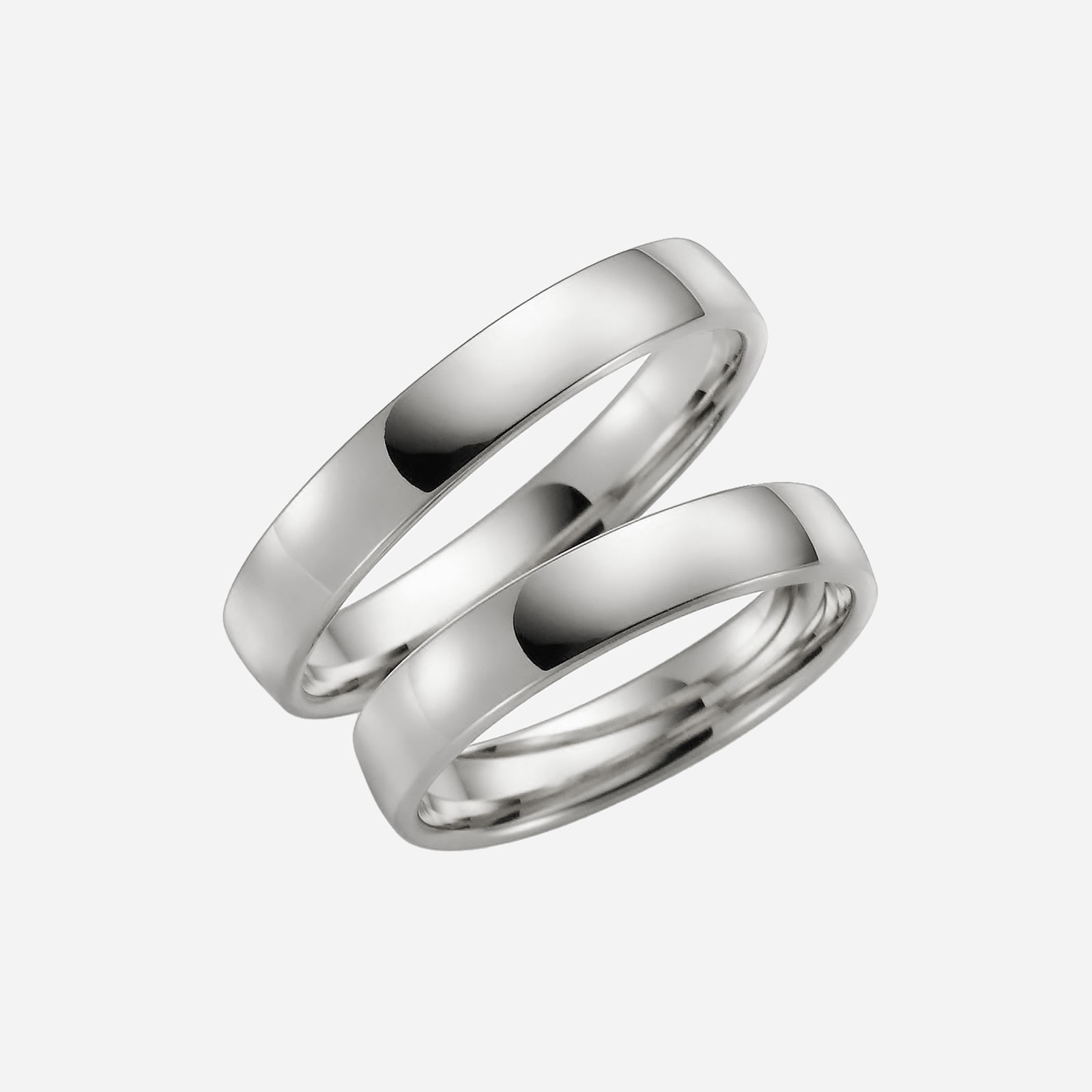 Förlovningsring 9k vitguld - rak 4 mm / 1,4 mm