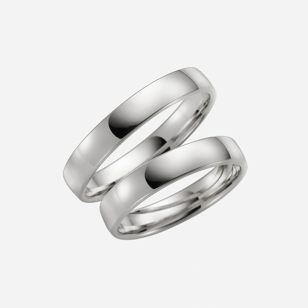 Förlovningsring 18k vitguld - rak 4 mm / 1,4 mm