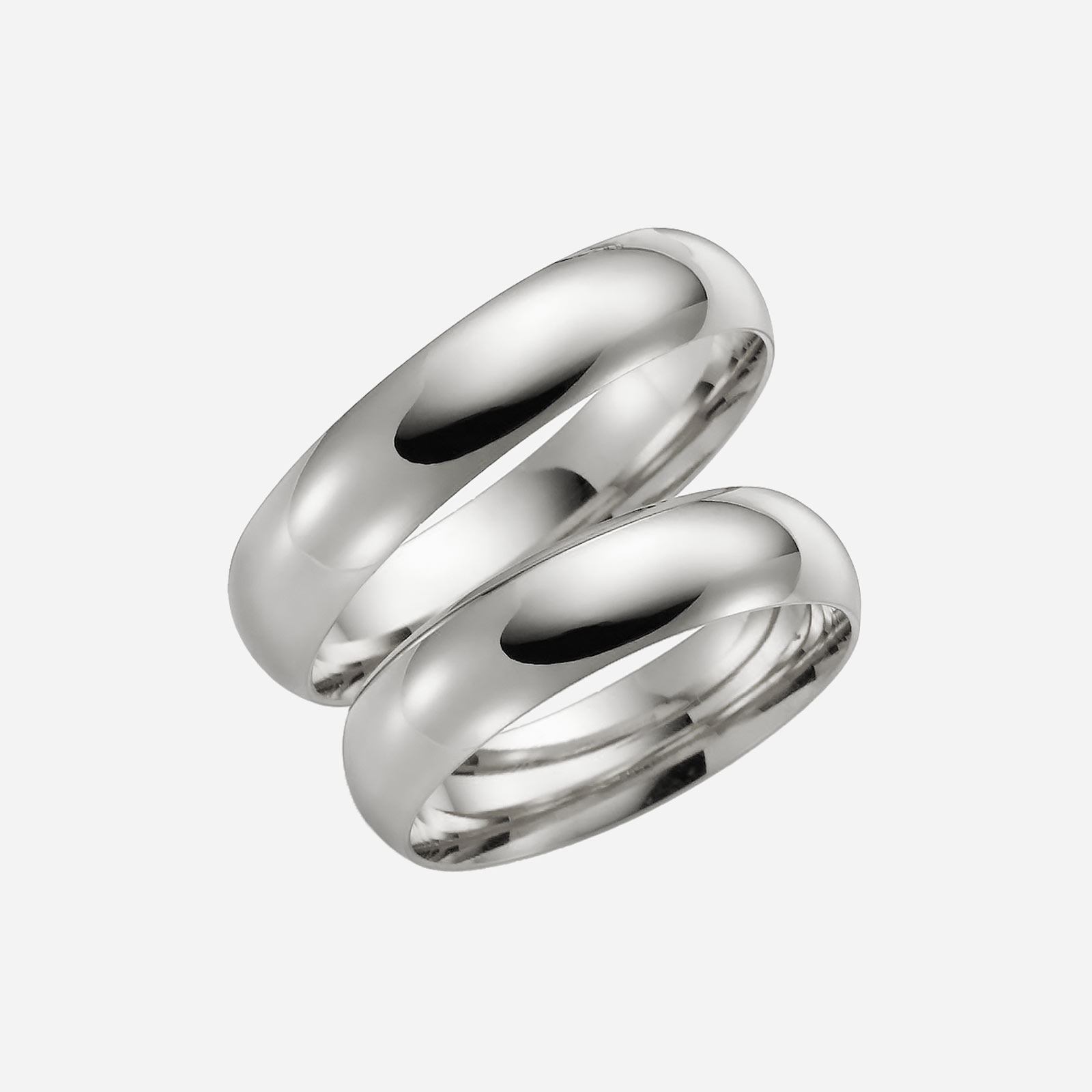 Förlovningsring 9k vitguld - kupad 5 mm / 1,5 mm