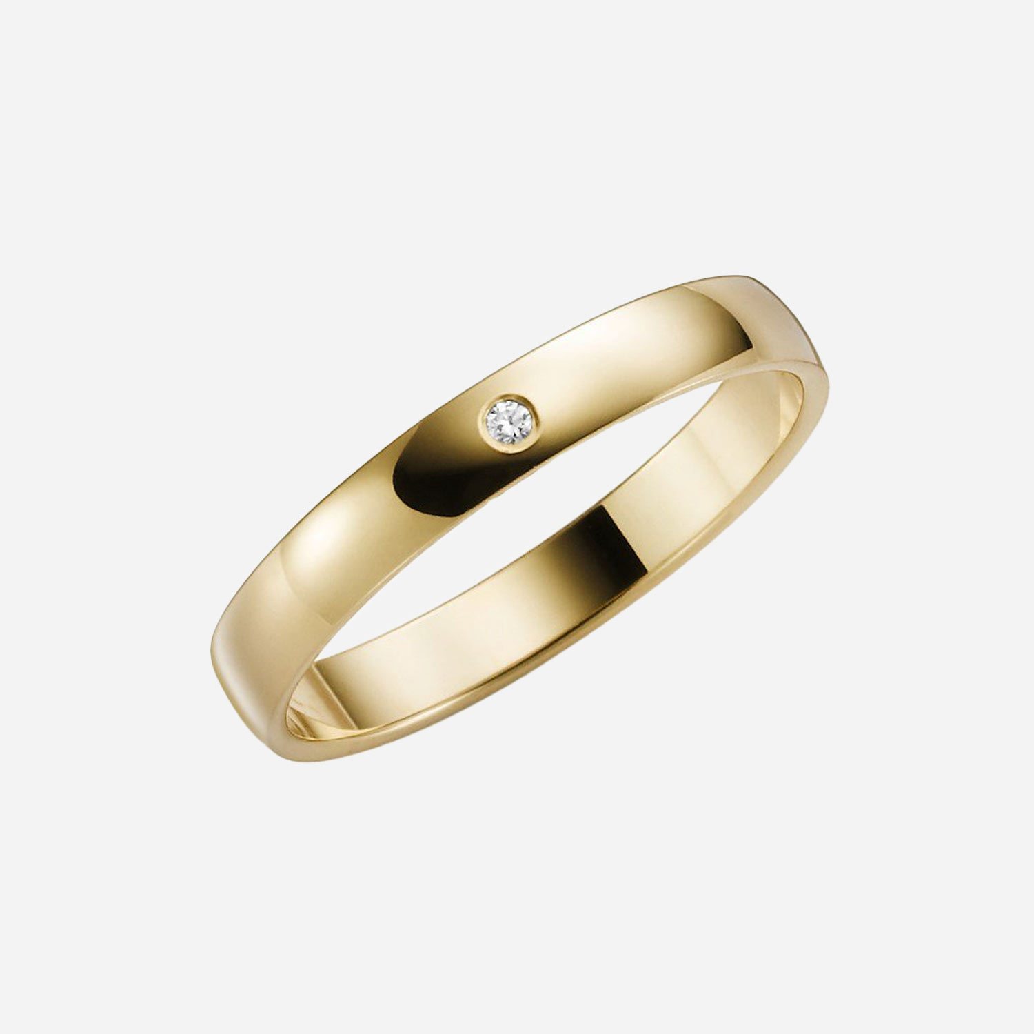 Förlovningsring 9k guld diamant - 3 mm / 1 mm