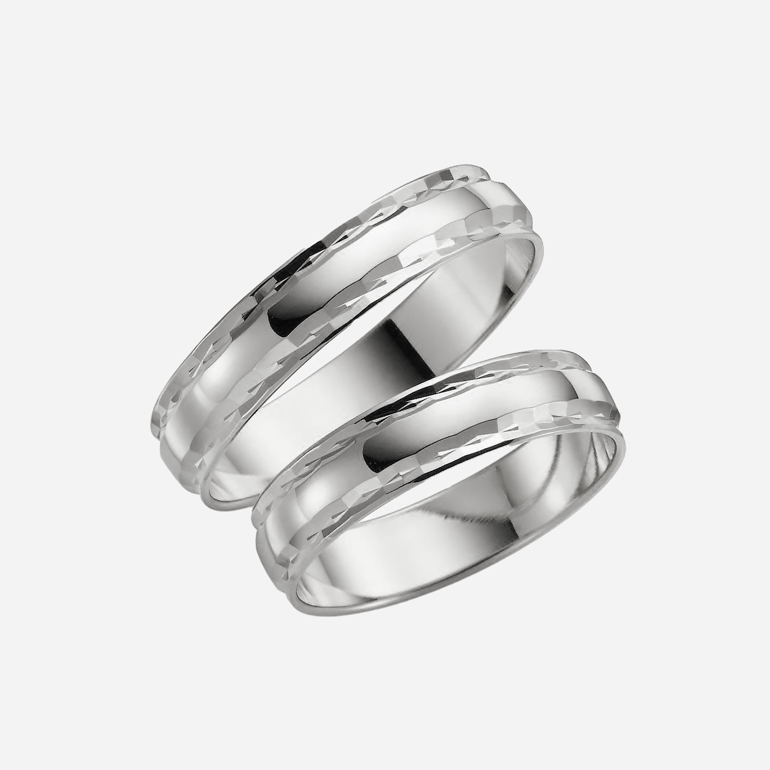 Förlovningsring 18k vitguld - Kupad 4,5 mm / 1 mm