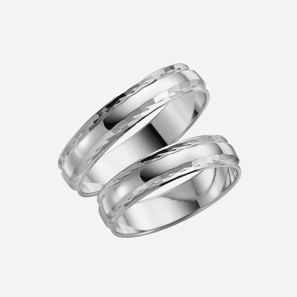 Förlovningsring 18k vitguld - Kupad 4,5 mm / 1 mm