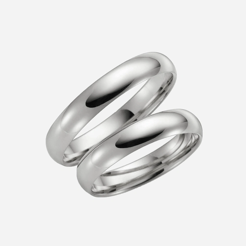 Förlovningsring 9k vitguld - kupad 4 mm / 1,4 mm