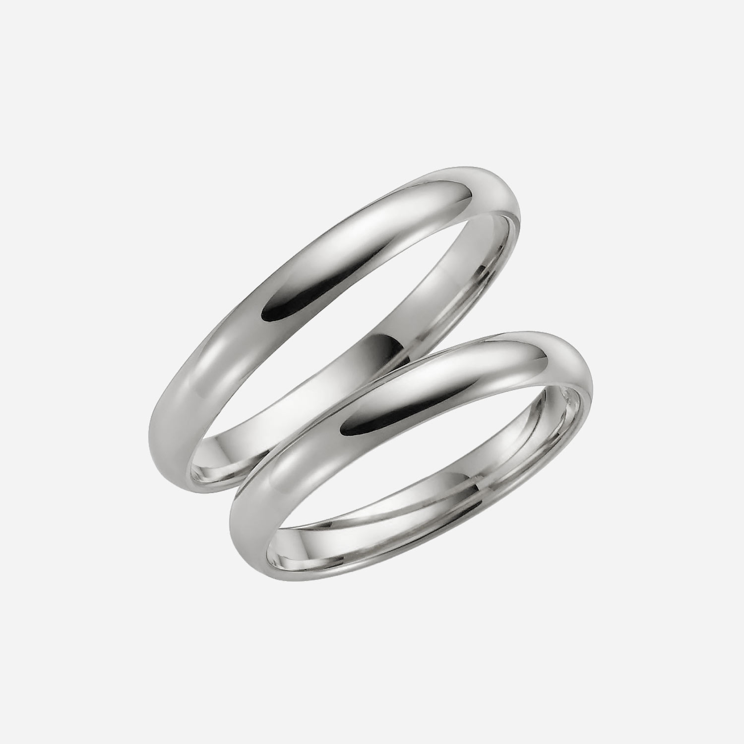 Förlovningsring 9k vitguld - kupad 3 mm / 1,3 mm