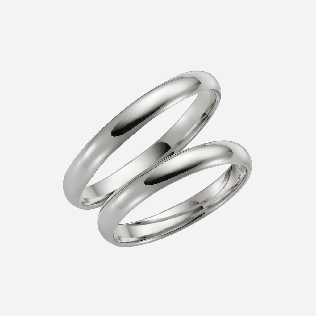 Förlovningsring 9k vitguld - kupad 3 mm / 1,3 mm