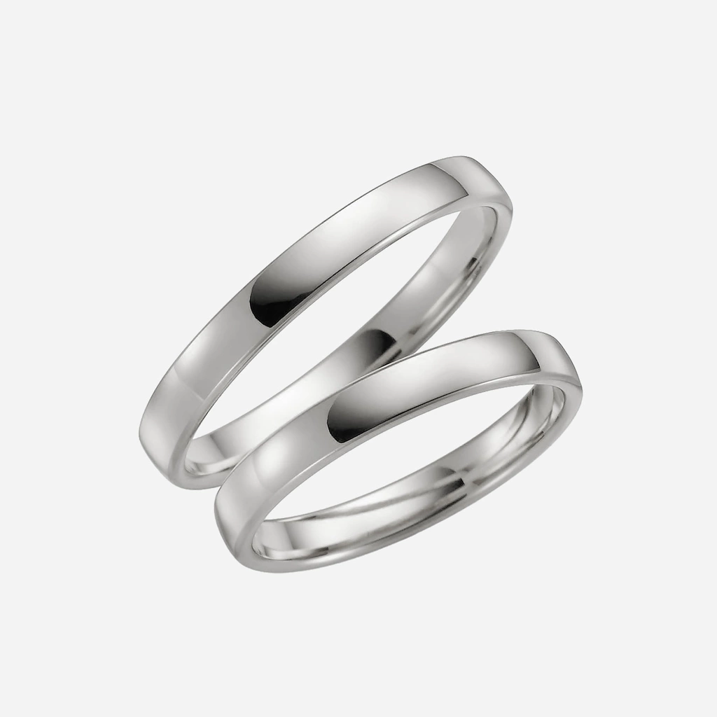 Förlovningsring 9k vitguld - Rak 3 mm / 1,3 mm