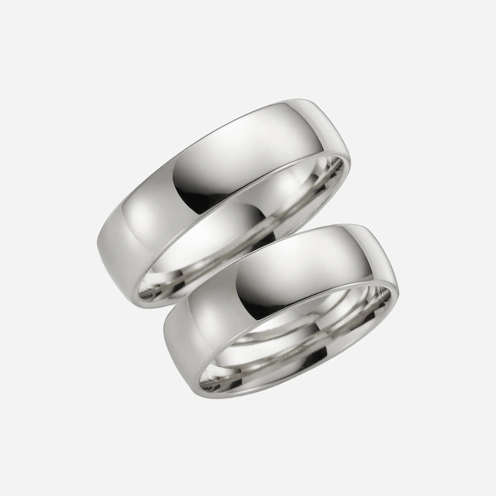Förlovningsring 9k vitguld - kupad 6 mm / 1,5 mm