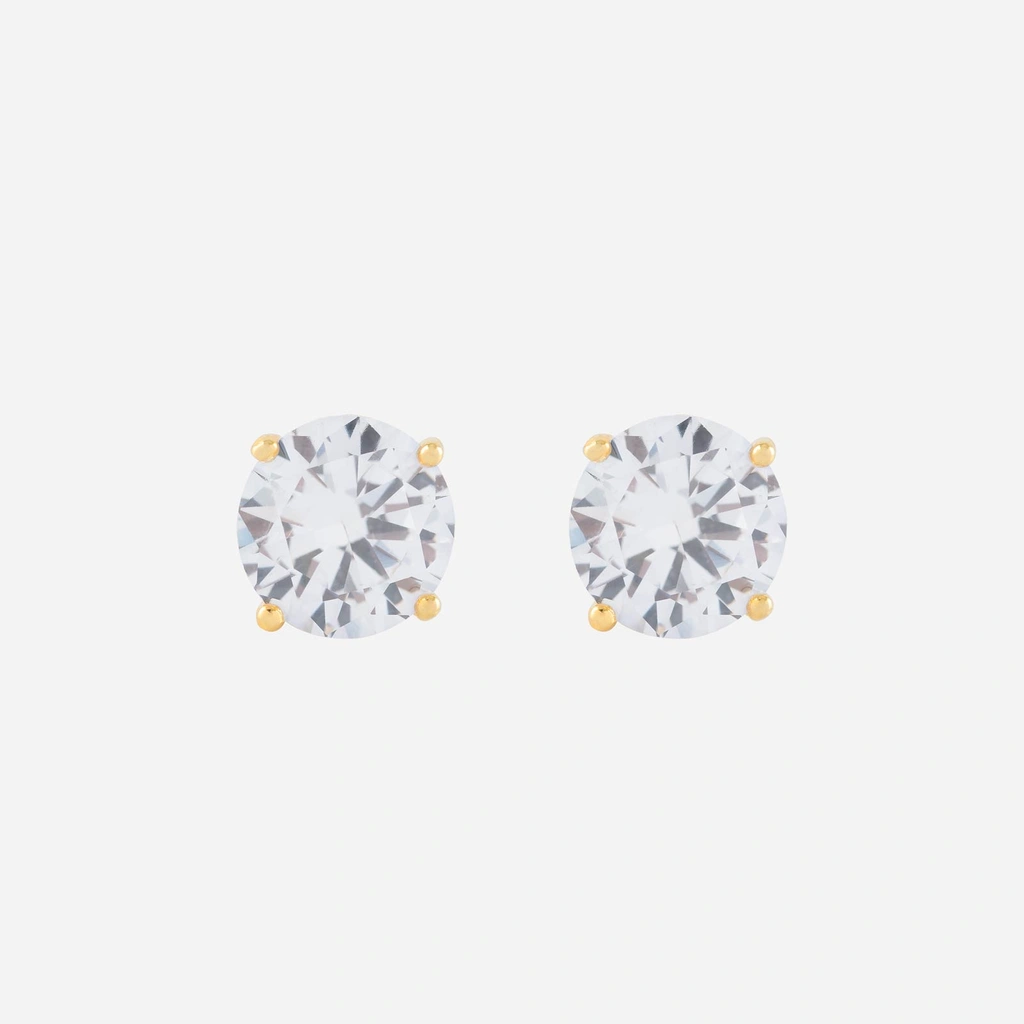 Guldpläterade silverörhängen - Kubisk Zirkonia 4 mm