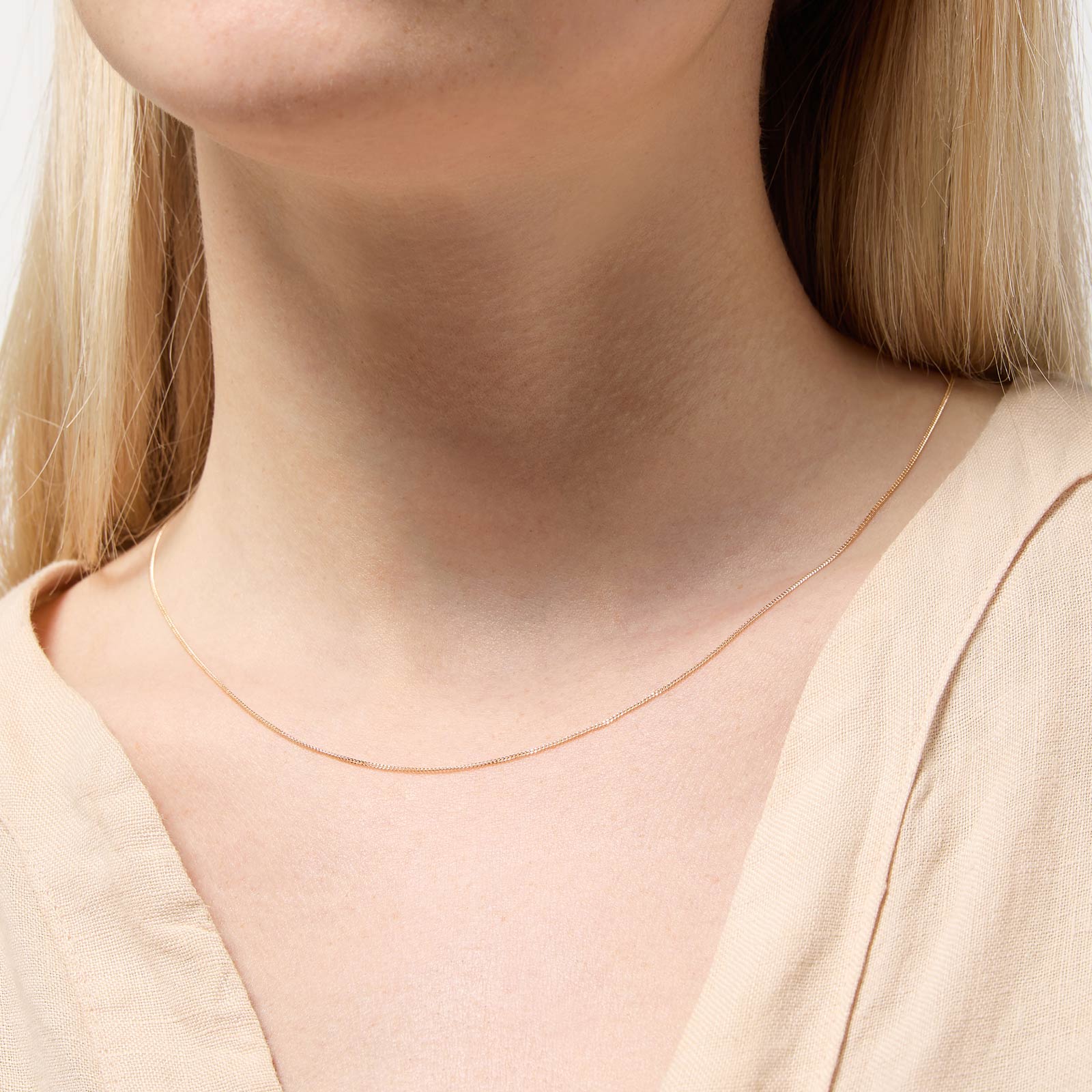 Halsband 18k guld - Pansarlänk 38+4 cm / 0,7 mm