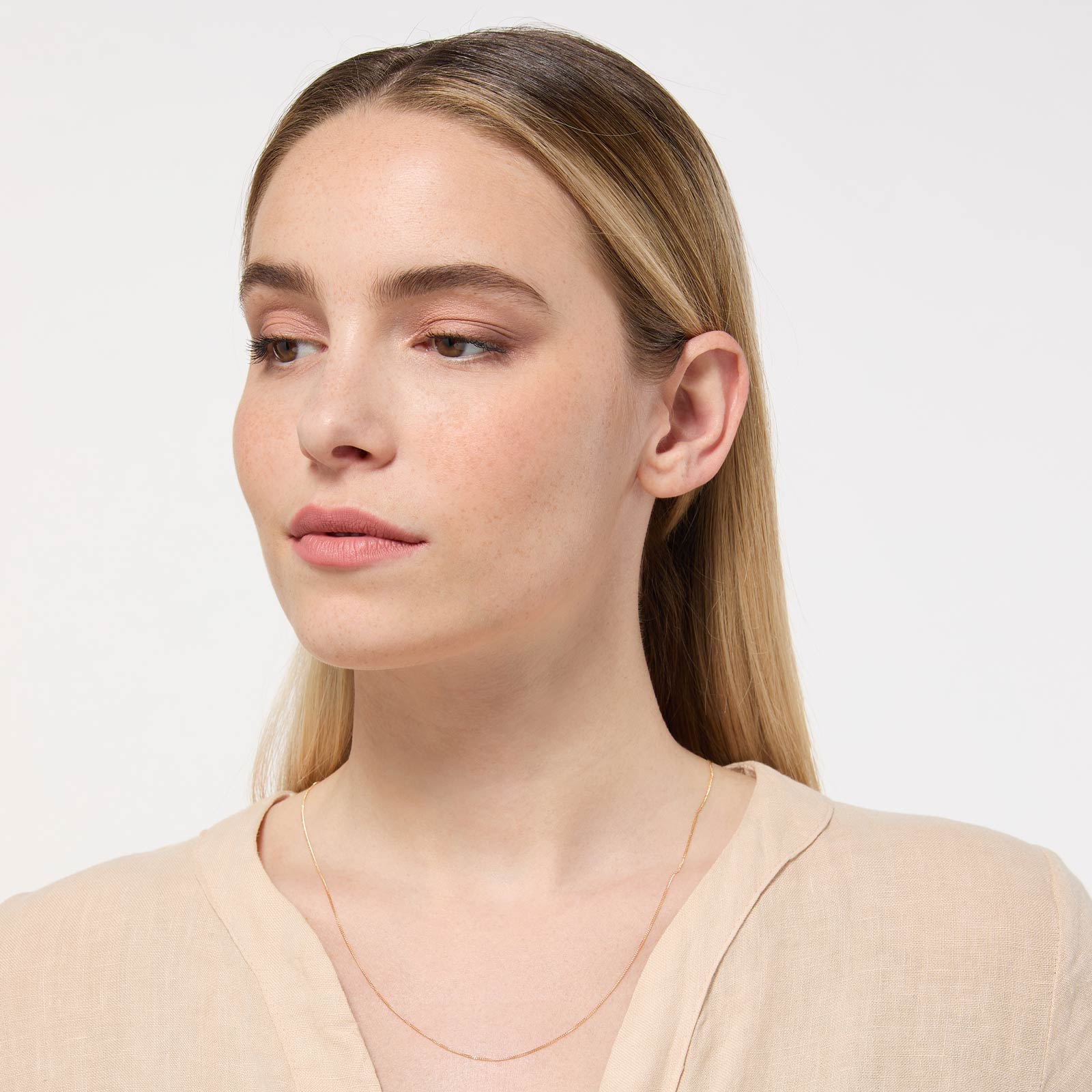 Halsband 18k guld - Pansarlänk 45+5 cm