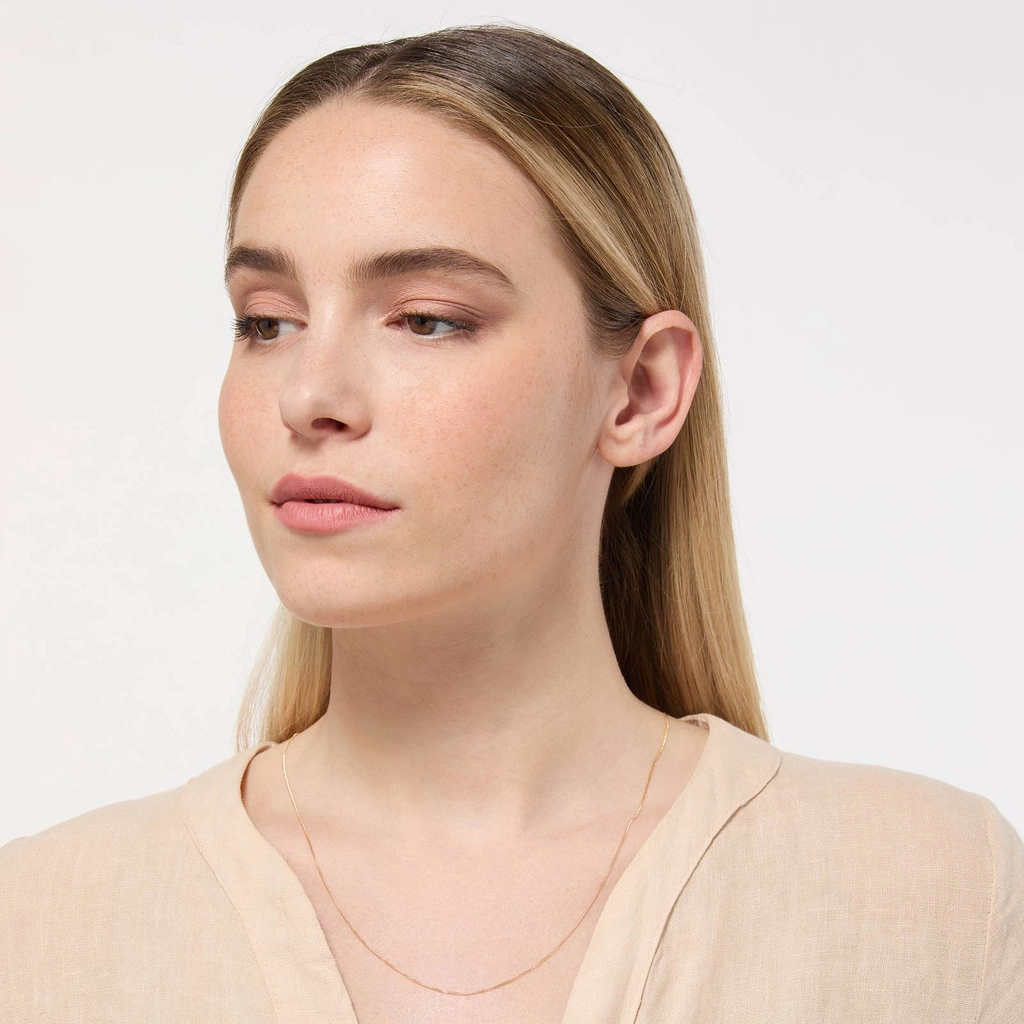 Halsband 18k guld - Pansarlänk 45+5 cm