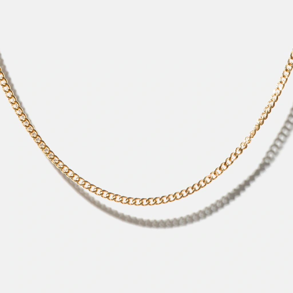 Halsband 18k guld - Pansarlänk 45+5 cm