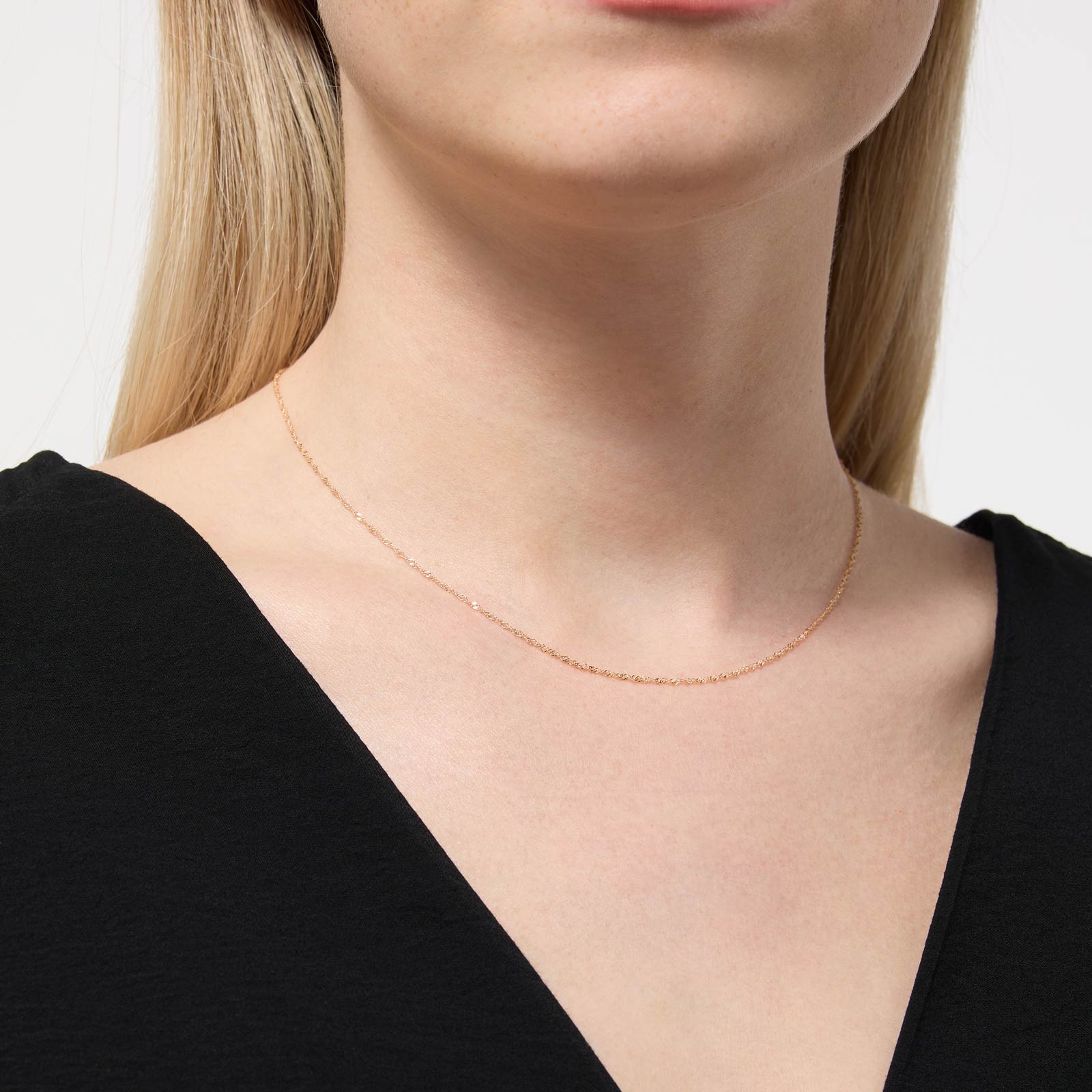 Halsband 18k guld - Singaporekedja 38+4 cm