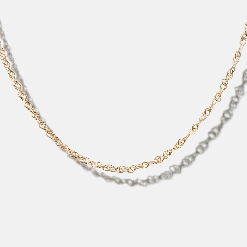 Halsband 18k guld - Singaporekedja 38+4 cm