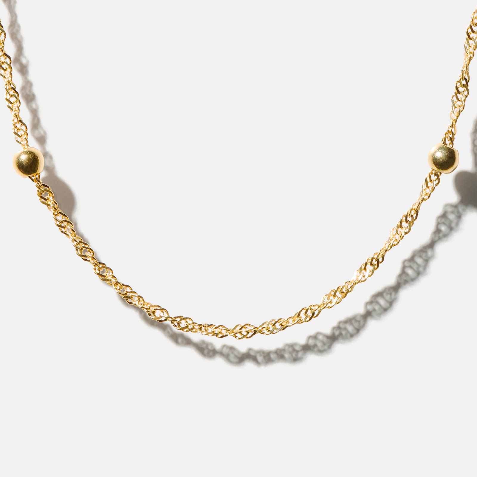 Halsband 9k guld -Twist 46 cm