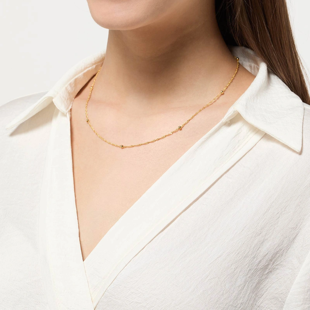 Halsband 9k guld -Twist 46 cm