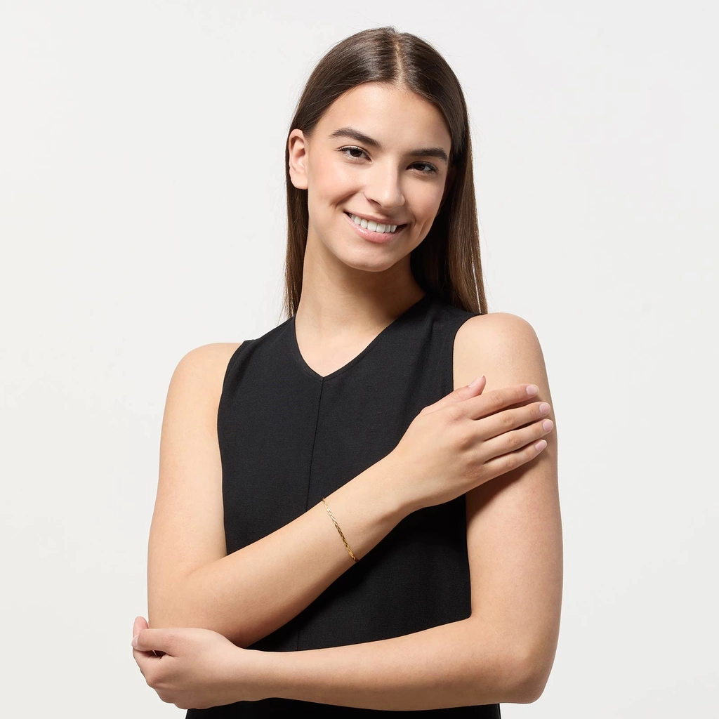 Armband dam 9k guld - Herringbone