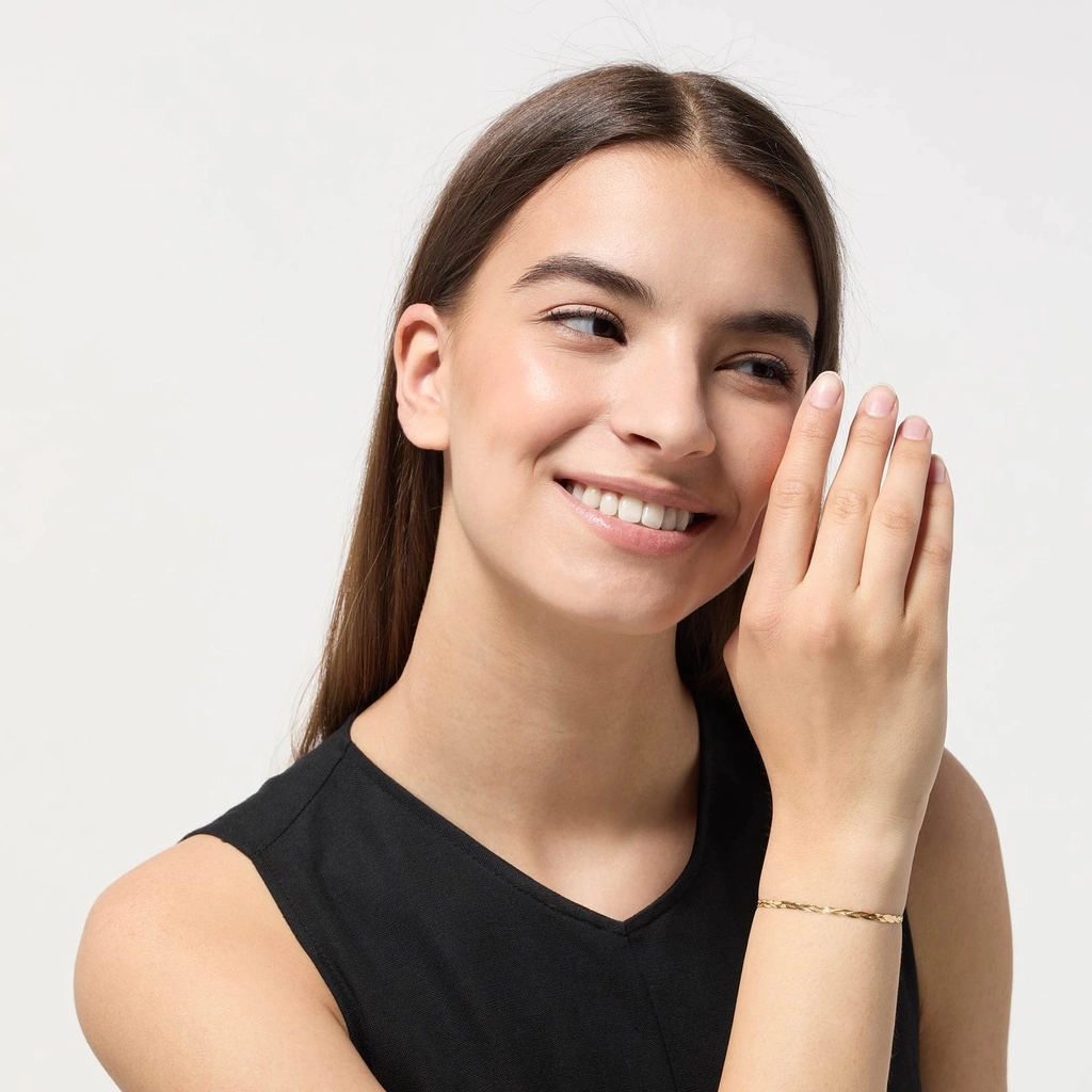 Armband dam 9k guld - Herringbone