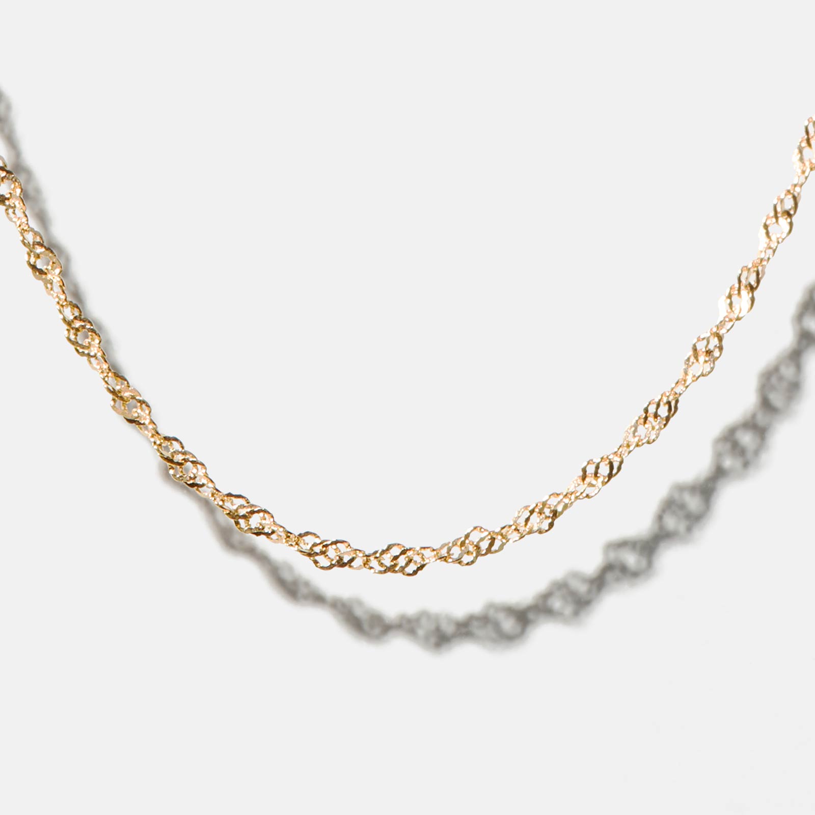 Halsband 18k guld - Singapore 45+5 cm