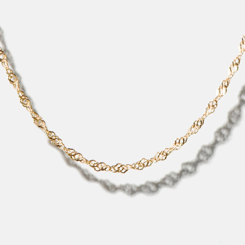 Halsband 18k guld - Singapore 45+5 cm