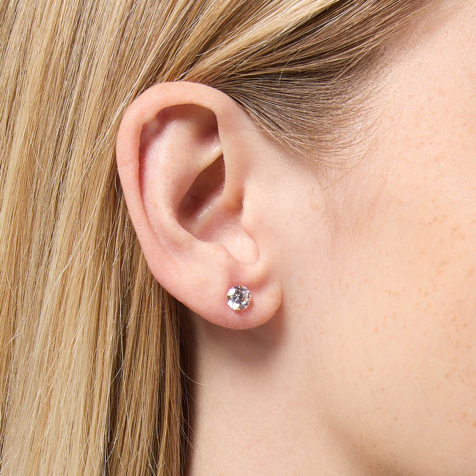 Örhängen 18k guld - Kubisk Zirkonia 6 mm