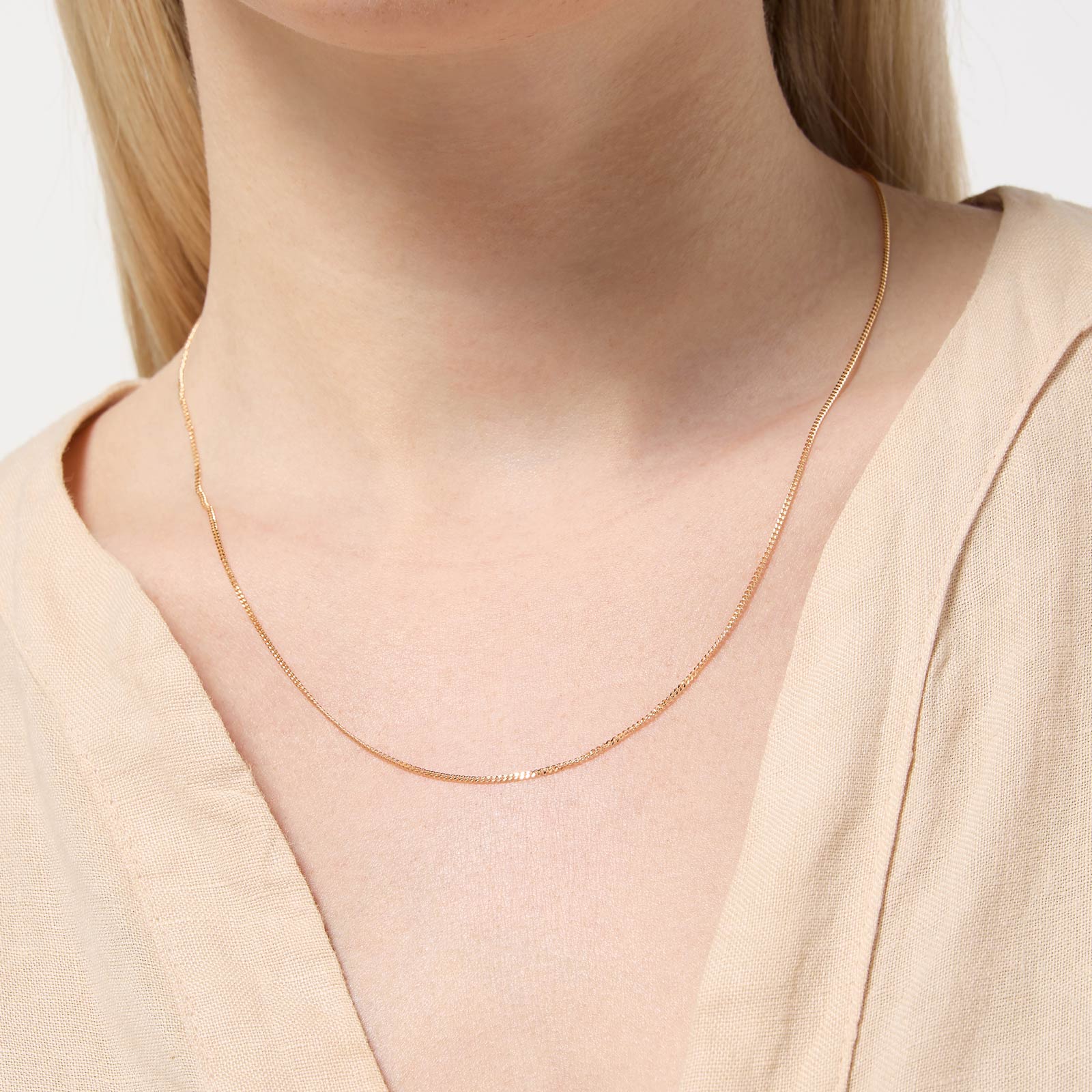 Halsband 9k guld - Pansarlänk 51cm / 1,2mm