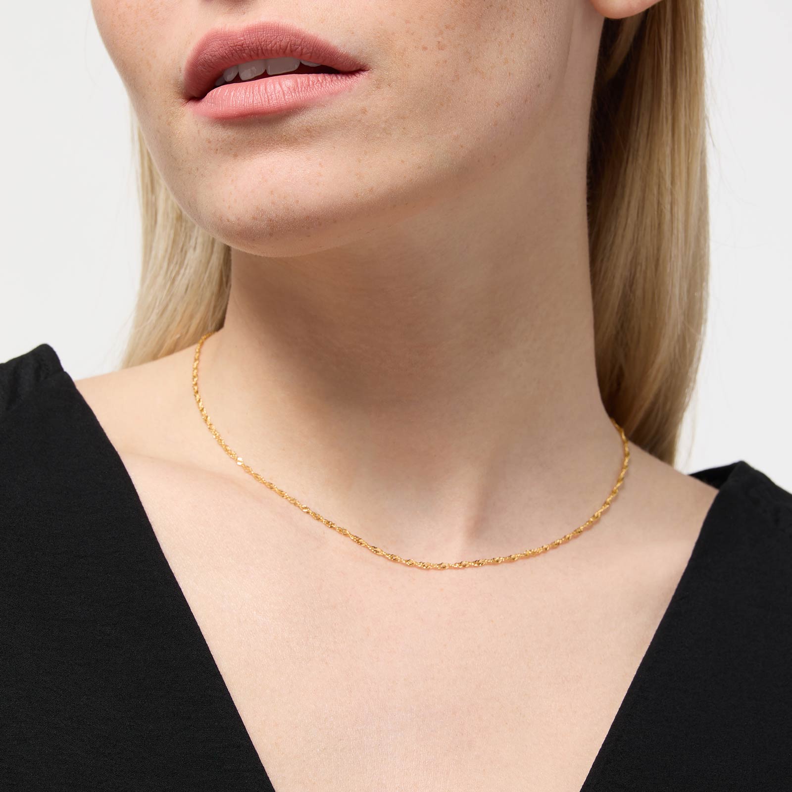 Halsband 9k guld - Twist 41 cm