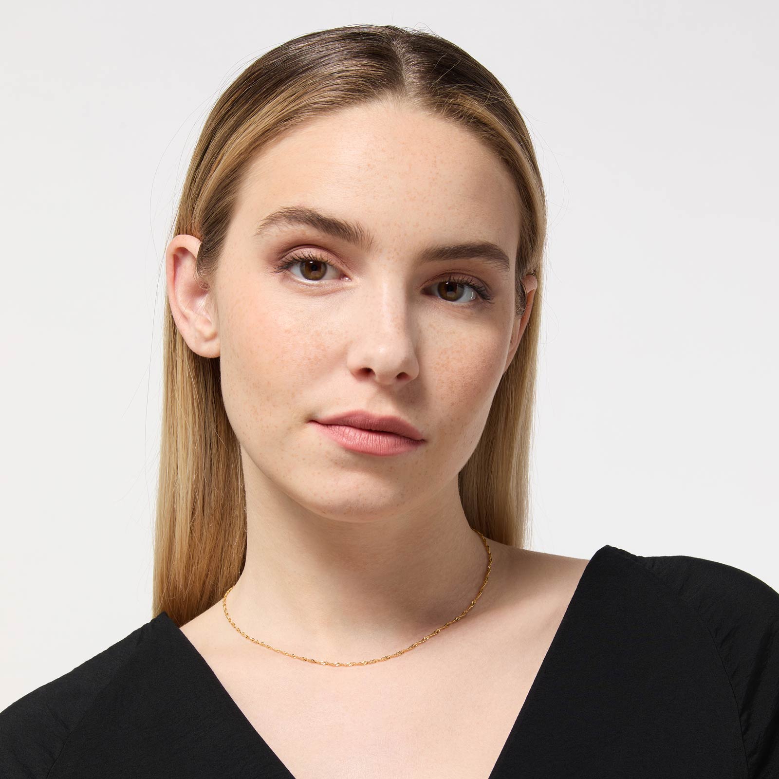 Halsband 9k guld - Twist 41 cm