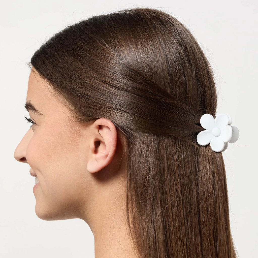 Hårklämma - liten vit blomma
