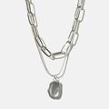 Silverfärgat halsband - 2 rader