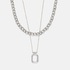 Silverfärgat halsband - 2 rader