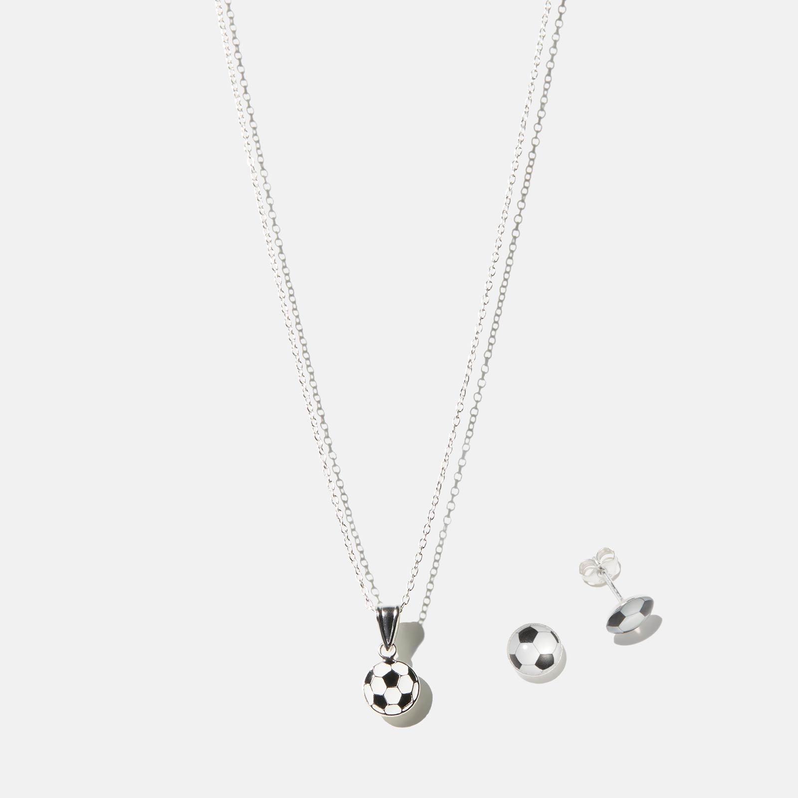 Smyckeset för barn i äkta silver - fotbollar