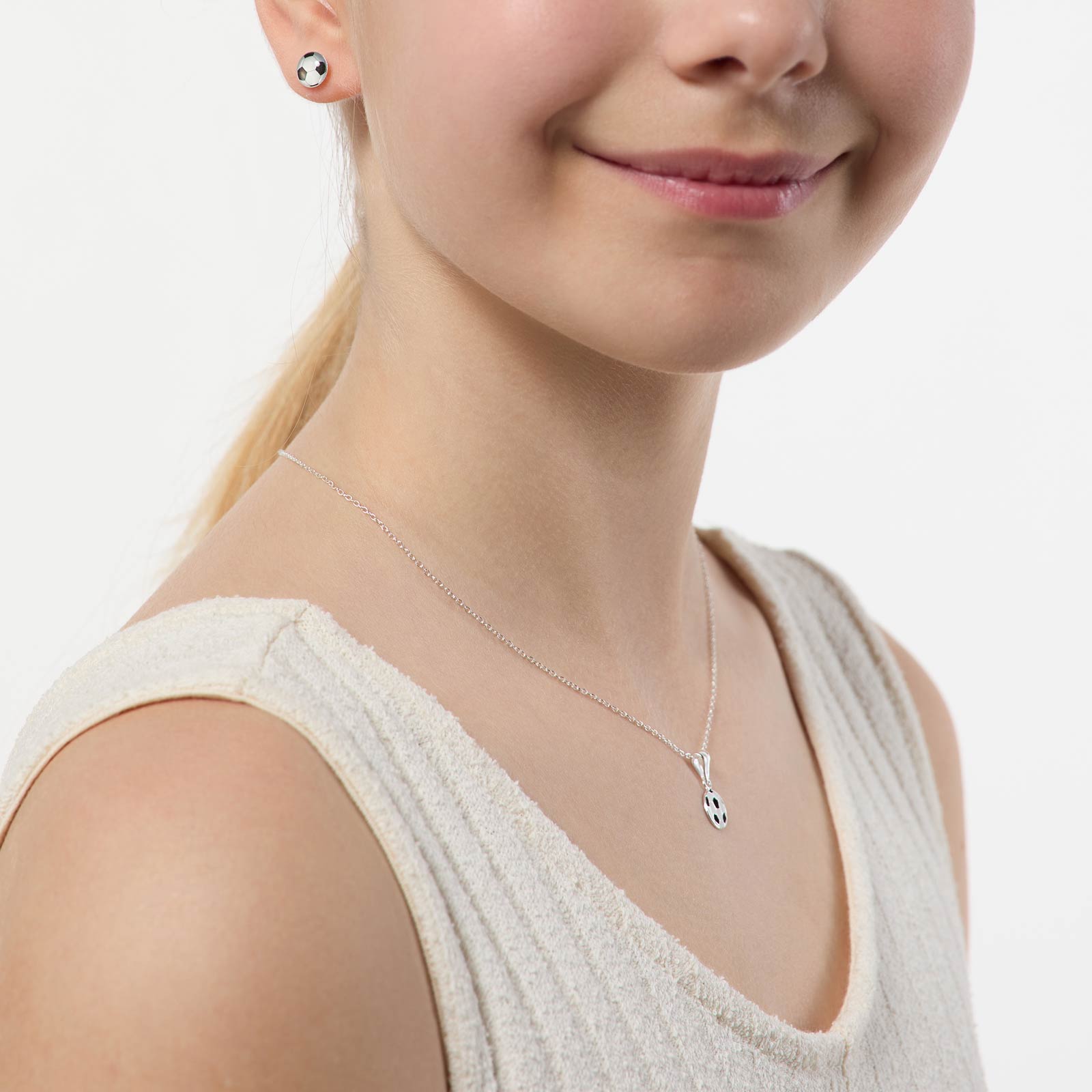 Smyckeset för barn i äkta silver - fotbollar